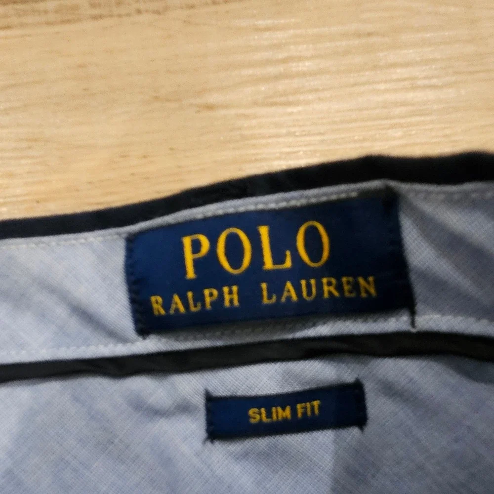 Polo Ralph Lauren Men's Slim Fit Pants 38x30 Navy Stretch Textured Chino